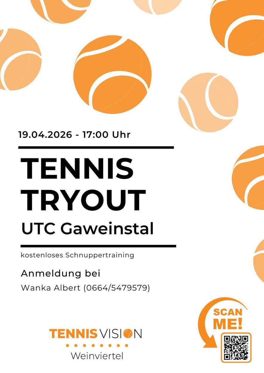 Tennis-Tryout am 19 April 2026